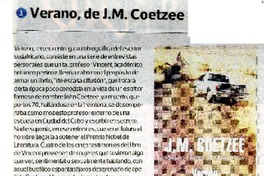 Verano, de J. M. Coetzee  [artículo] J. M. Vial.