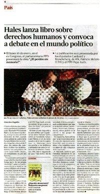 Hales lanza libro sobre derechos humanos y convoca a debate en el mundo polìtico  [artículo] Francisco Dagnino.