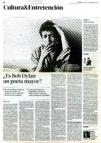 ¿Es Bob Dylan un poeta mayor?  [artículo] Marcelo Soto.