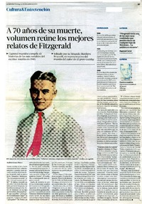 A 70 años de su muerte, volumen reùne los mejores relatos de Fitzgerald  [artículo] Andrès Gòmez Bravo.