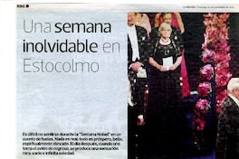 Una semana inolvidable en Estocolmo  [artículo] Alvaro Vargas Llosa.