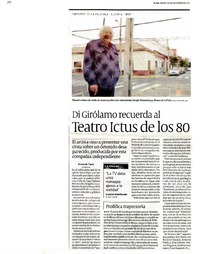 Di Giròlamo recuerda al teatro Ictus de los 80  [artículo] Armando Tapia.