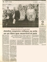 Adultos mayores reflejan su arte en un libro que recorrerà el paìs  [artículo] Vanessa Garrido.