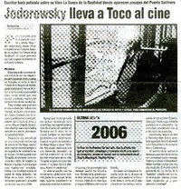 Jodorowsky lleva a Toco al cine  [artículo]