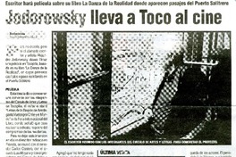 Jodorowsky lleva a Toco al cine  [artículo]