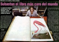 Subastan el libro màs caro del mundo  [artículo]