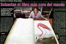 Subastan el libro màs caro del mundo  [artículo]