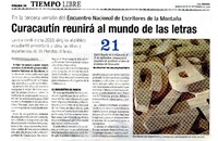 Curacautìn reunirà al mundo de las letras  [artículo] Eduardo Henrìquez Ormeño.