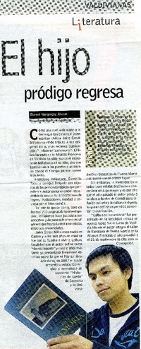 El hijo pródigo regresa  [artículo] Daniel Navarrete Alvear.