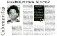 Bajo la frondosa sombra del narrador  [artículo] Jorge Bravo Cuervo.