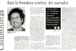 Bajo la frondosa sombra del narrador  [artículo] Jorge Bravo Cuervo.