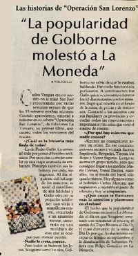 "La popularidad de Golborne molestò a la Moneda" (entrevista)  [artículo] Pablo Douzet.