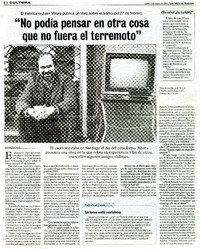 "No podìa pensar en otra cosa que no fuera el terremoto" (entrevista)  [artículo] Jazmìn Lolas E.