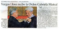 Vargas Llosa recibe la Orden Gabriela Mistral  [artículo]