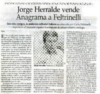 Jorge Herralde vende Anagrama a Feltrinelli  [artículo]