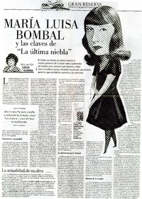 Marìa Luisa Bombal y las claves de "La ùltima niebla"  [artículo] Lucía Guerra.