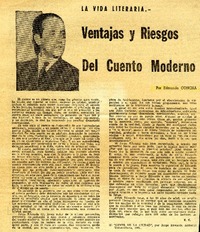 Ventajas y riesgos del cuento moderno  [artículo] Edmundo Concha.