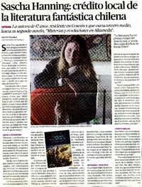 Sasha Hanning: crédito local de la literatura fantástica chilena  [artículo] Marcelo Macellari.