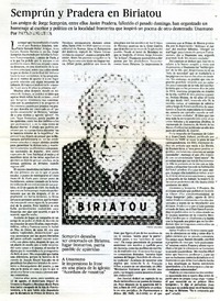 Semprún y Pradera en Biriatou  [artículo] Patxo Unzueta.