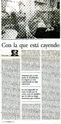 Con la que está cayendo  [artículo] Elvira Lindo.