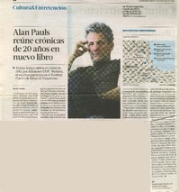 Alan Pauls reúne crónicas de 20 años en un nuevo libro  [artículo] Javier García.