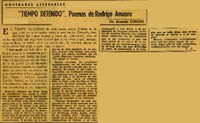 "Tiempo detenido", poemas de Rodrigo Amauro  [artículo] Edmundo Concha.
