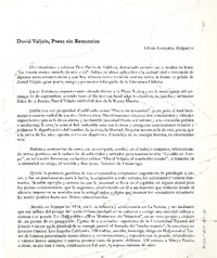 David Valjalo, poeeta sin renuncias  [artículo] Gloria González Melgarejo.