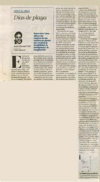 Días de playa  [artículo] Juna Manuel Vial.