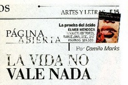 La vida no vale nada  [artículo] Camilo Marks.