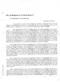 Misa de réquiem de Guillermo Blanco  [artículo] REnzo Rosso Heydel.