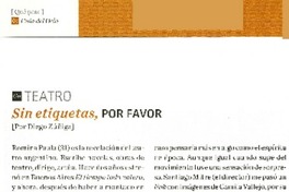 Sin etiquetas, por favor  [artículo] Diego Zúñiga.