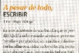 A pesar de todo, escribir  [artículo] Diego Zúñiga.
