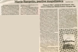 María Bargetto, poetisa magallánica  [artículo] Marino Muñoz Lagos.