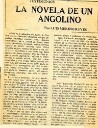 La novela de un angolino.  [artículo] Luis Merino Reyes.