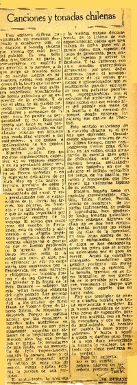 Canciones y tonadas chilenas.  [artículo]