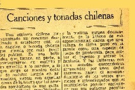 Canciones y tonadas chilenas.  [artículo]