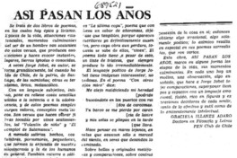 Así pasan los años  [artículo] Graciela Illanes Adaro.