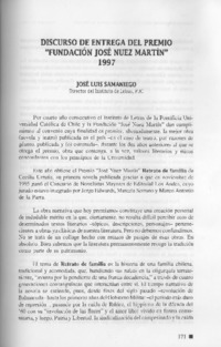 Discurso de entrega del premio "Fundación José Nuez Martín"  [artículo] José Luis Samaniego.