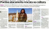 Poetisa atacameña rescata su cultura  [artículo]