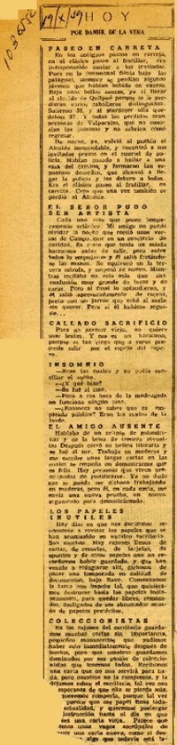 Paseo en carreta  [artículo] Daniel de la Vega