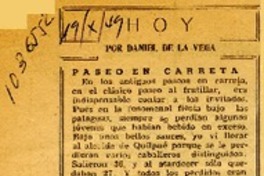 Paseo en carreta  [artículo] Daniel de la Vega