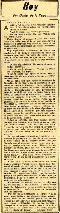 Guerra sin cuartel  [artículo] Daniel de la Vega