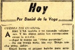 Guerra sin cuartel  [artículo] Daniel de la Vega