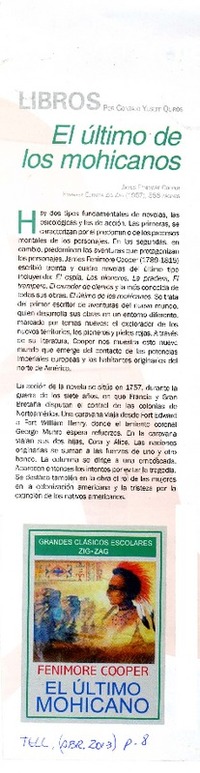 El último de los mohicanos  [artículo] Gonzalo Yuseff Quirós.