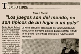 Los juegos son del mundo, no son típicos de un lugar o un país  [artículo] Vanessa Garrido.