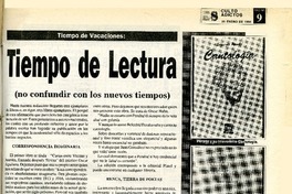Tiempo de lectura : no confundir con los nuevos tiempos [artículo] La Canela.