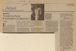 "Lo que acecha en la oscuridad es la ignorancia"  [artículo] Carlos Iturra.