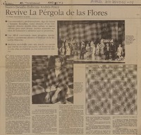 Revive la Pérgola de las Flores  [artículo] Maite Armendáriz Azcárate.