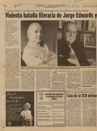 Violenta batalla literaria de Jorge Edwards y Enrique Lafourcade contra Sepúlveda  [artículo] Consuelo Hurtado.