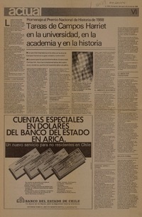 Tareas de Campos Harriet en la Universidad, en la Academia y en la historia  [artículo].